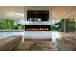 Chimenea eléctrica de 3 caras SOLIS 180 - fuego premium, empotrada - 180x30x46 cm - LED decorativa con calefacción 750/1500 W Negro Sale