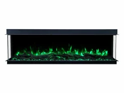 Chimenea eléctrica de 3 caras SOLIS 120 - fuego premium, empotrada - 120x30x46 cm - LED decorativa con calefacción 750/1500 W^ Hot