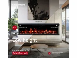 Chimenea|Chimenea|Chimenea eléctrica de 3 caras UNITY 152 - fuego premium, de pared o empotrada - 152x19x36 cm - LED decorativa con calefacción 900/1800W