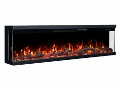 Chimenea|Chimenea|Chimenea eléctrica de 3 caras UNITY 152 - fuego premium, de pared o empotrada - 152x19x36 cm - LED decorativa con calefacción 900/1800W