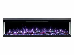 Chimenea|Chimenea|Chimenea eléctrica de 3 caras UNITY 152 - fuego premium, de pared o empotrada - 152x19x36 cm - LED decorativa con calefacción 900/1800W