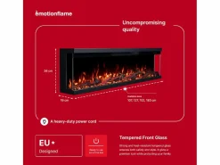 Chimenea eléctrica de 3 caras UNITY 107 - fuego premium, de pared o empotrada - 107x19x36 cm - LED decorativa con calefacción 900/1800W^ Outlet
