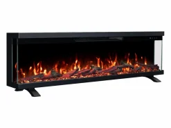 Chimenea eléctrica de 3 caras UNITY 107 - fuego premium, de pared o empotrada - 107x19x36 cm - LED decorativa con calefacción 900/1800W^ Outlet