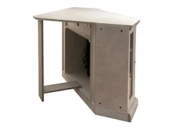 Chimenea eléctrica de esquina de suelo MADISON en madera blanca L126 x P78 x H83 Blanco Hot