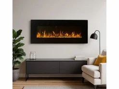 Chimenea|Chimenea|Chimenea eléctrica de pared DALLAS L127 x P 11 x H50