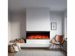 Chimenea eléctrica de pared, chimenea empotrada de 3 lados, BOSTON100 L101,6 x P20 x H44 Negro Online