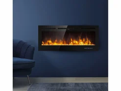 Chimenea eléctrica de pared CHICAGO L101,6 x D14 x H54,6 Negro Clearance