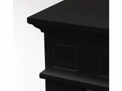 Chimenea|Chimenea|Chimenea eléctrica de pie JEFFERSON en madera negra L 89,5 x H 90,5 x D 28