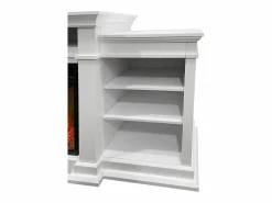 Chimenea eléctrica de pie BIDEN de madera blanca L179 x P48 x H85 Blanco Best