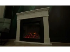 Chimenea eléctrica de suelo BIDEN en madera de nogal L179 x P48 x H85 Marru00f3n chocolate Hot