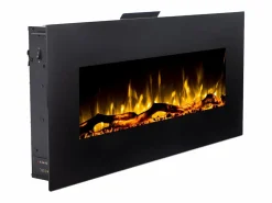FLAMATECH Chimenea eléctrica LALITA - L.110xAn.14xAlt.49cm - Negra Negro Outlet
