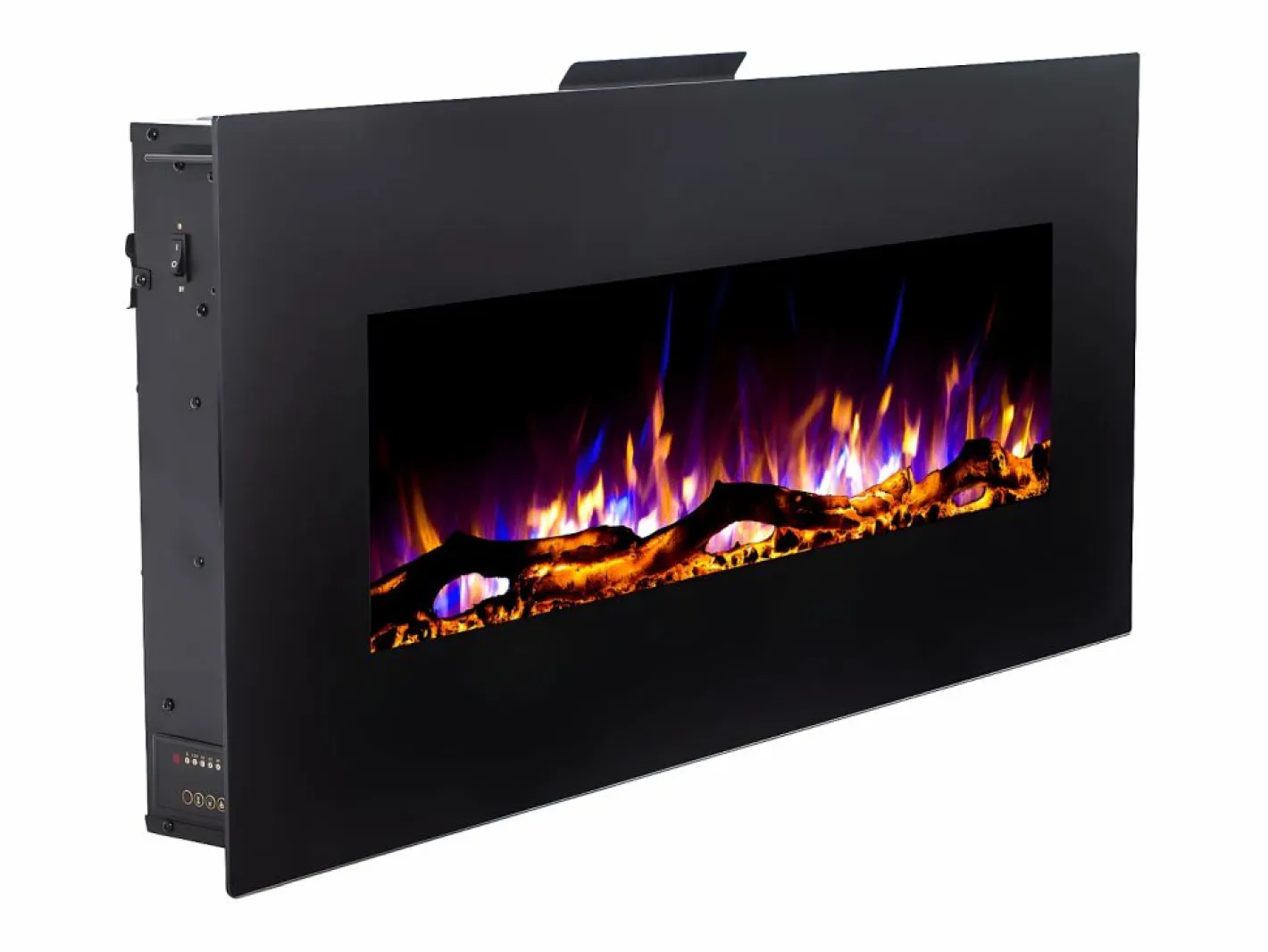 FLAMATECH Chimenea eléctrica LALITA - L.110xAn.14xAlt.49cm - Negra Negro Outlet