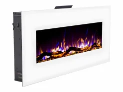 FLAMATECH Chimenea eléctrica LALITA - Ancho 110 x Prof. 14 x Alt. 49 cm - Blanco Online