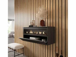 Chimenea eléctrica LED, 102x35x45cm, 1 Hueco, 1 Puerta, Chimenea eléctrica, Colgado, Suspendido,^Skraut Home New