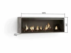 Chimenea eléctrica LED, 107x25x38cm, Salón - Comedor, Chimenea eléctrica, Cemento^Skraut Home Discount