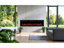 Chimenea|Chimenea|Chimenea eléctrica MONARCH 107 - fuego premium - de pared y empotrados - 107x13x35 cm - chimenea LED con calefacción 900/1800 W