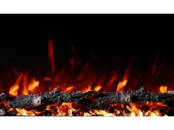 Chimenea eléctrica REGAL 126 - fuego premium - de pared y empotrados - 126x35x12 cm - chimenea LED decorativa con calefacción 900/1800 W^ Hot