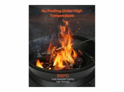 Chimenea Exterior SucceBuy, de Hierro de 56 cm, con Reja y Tapa de Chimenea, para Reuniones en el Jardín, Acampadas y Fiestas al Aire Libre^ Hot