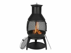 Chimenea Exterior SucceBuy, de Hierro de 56 cm, con Reja y Tapa de Chimenea, para Reuniones en el Jardín, Acampadas y Fiestas al Aire Libre^ Hot