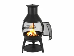 Chimenea Exterior SucceBuy, de Hierro de 56 cm, con Reja y Tapa de Chimenea, para Reuniones en el Jardín, Acampadas y Fiestas al Aire Libre^ Hot