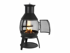 Chimenea Exterior SucceBuy, de Hierro de 56 cm, con Reja y Tapa de Chimenea, para Reuniones en el Jardín, Acampadas y Fiestas al Aire Libre^ Hot