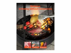 Chimenea Exterior SucceBuy, de Hierro de 51 cm, con Reja y Tapa de Chimenea, para Reuniones en el Jardín, Acampadas y Fiestas al Aire Libre Negro Sale