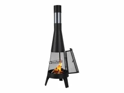 Chimenea Exterior SucceBuy, de Hierro de 51 cm, con Reja y Tapa de Chimenea, para Reuniones en el Jardín, Acampadas y Fiestas al Aire Libre Negro Sale