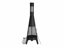 Chimenea Exterior SucceBuy, de Hierro de 51 cm, con Reja y Tapa de Chimenea, para Reuniones en el Jardín, Acampadas y Fiestas al Aire Libre Negro Sale