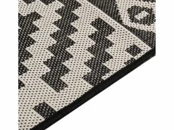 Garden Furniture Alfombra De Exterior|Decoración De Jardín|Christiaan Alfombra de exterior de tejido plano rayas negras 100x200 cm