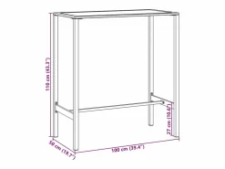 Garden Furniture Mesa Alta|Chrysto Mesa alta de bar acero recubrimiento polvo 100x50x110 cm