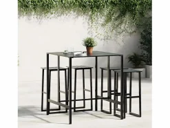 Chrysto Mesa alta de bar acero recubrimiento polvo 100x100x110 cm^Garden Furniture