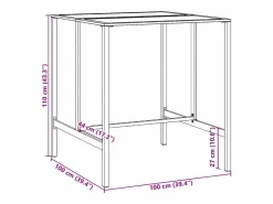 Chrysto Mesa alta de bar acero recubrimiento polvo 100x100x110 cm^Garden Furniture