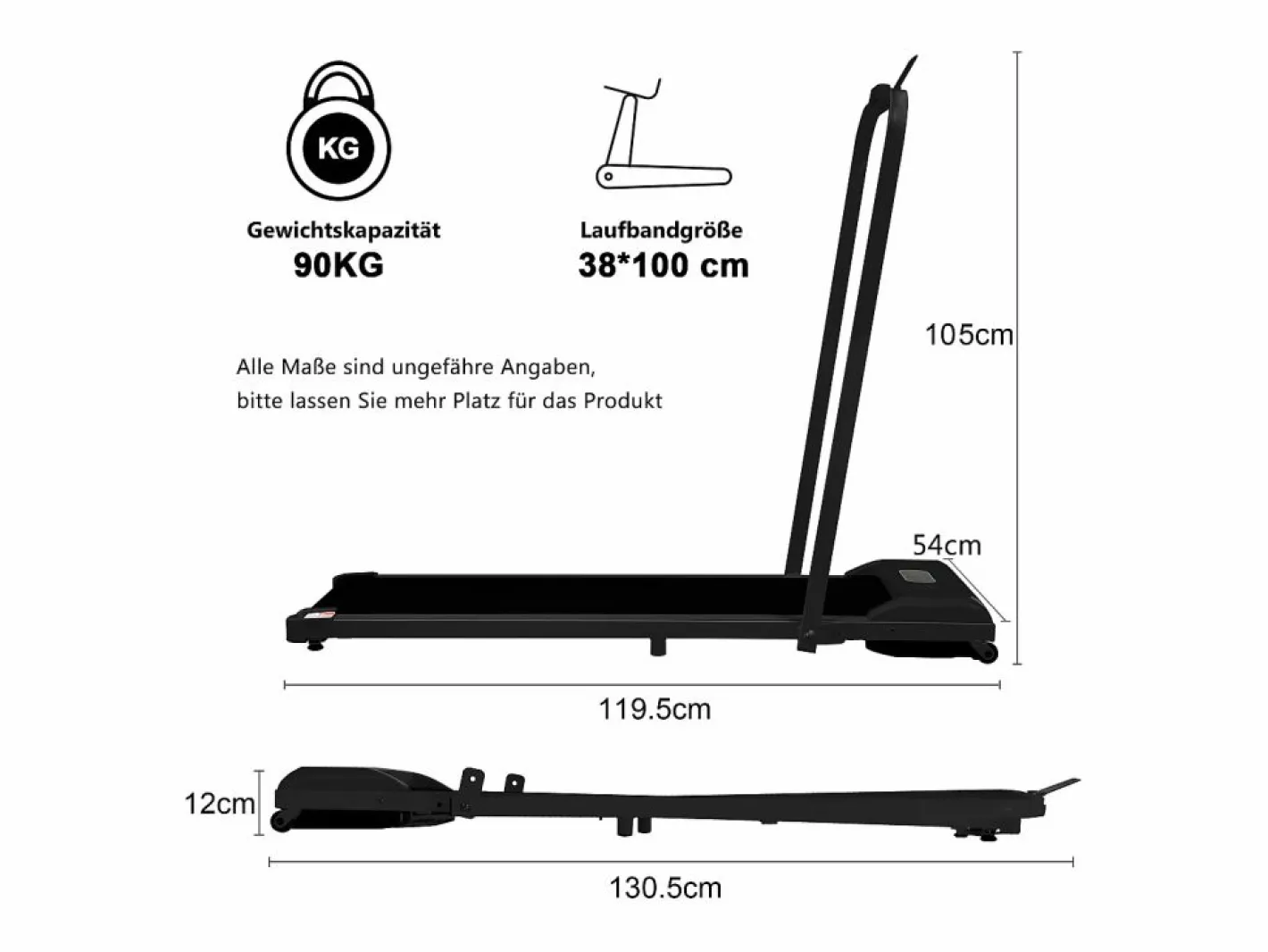 Hauss Spole Cinta de correr con pantalla LED, altavoz Bluetooth y soporte - Negra Negro Sale