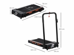 Cinta De Correr|Cinta de correr eléctrica plegable, 1-6 km/h, con pantalla LCD, acero, color negro (105 x 56 x 108,5 cm)