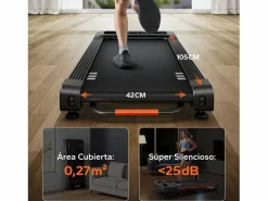 MERACH Cinta de correr eléctrica , LED, Bluetooth, aplicación, inclinación automática, banda ancha, silenciosa, 150 kg, para casa y oficina, Negro New