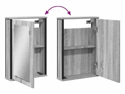 Clemente Armario con espejo de baño madera Sonoma 42x12x60 cm^Garden Furniture