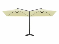Garden Furniture Clones Sombrilla doble de jardín con palo de acero arena 600x300 cm Sale