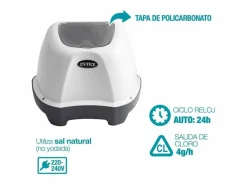 Intex Clorador salino Saltwater System QS400 4g/h para piscinas de hasta 17000L Blanco Hot
