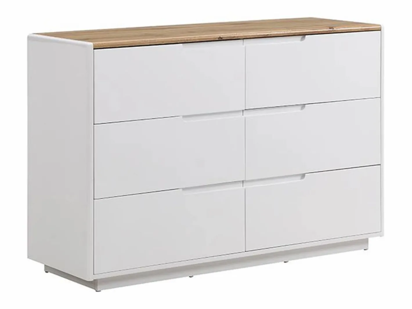 Cómoda - 6 cajones - MDF - Lacado blanco y Roble - AMANI^Vente-unique New