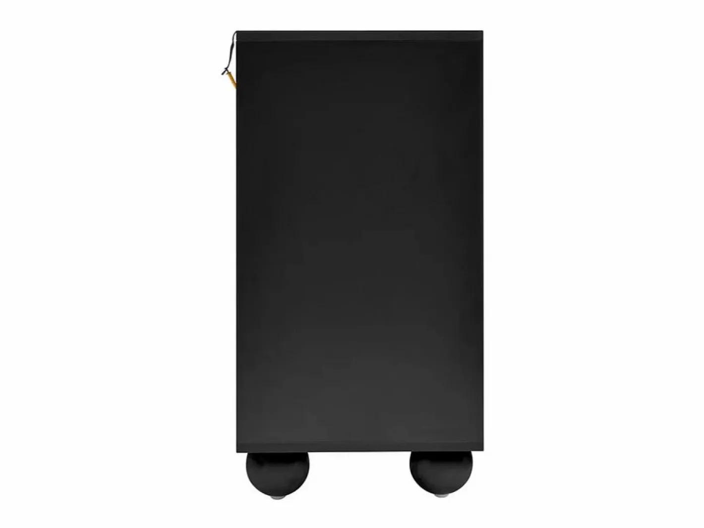 Cómoda 6 Cajones - con Pies Metal Redondeados - Sin Tirador - Esquinas Redondeadas ByN 140x38x74.5cm Negro Clearance