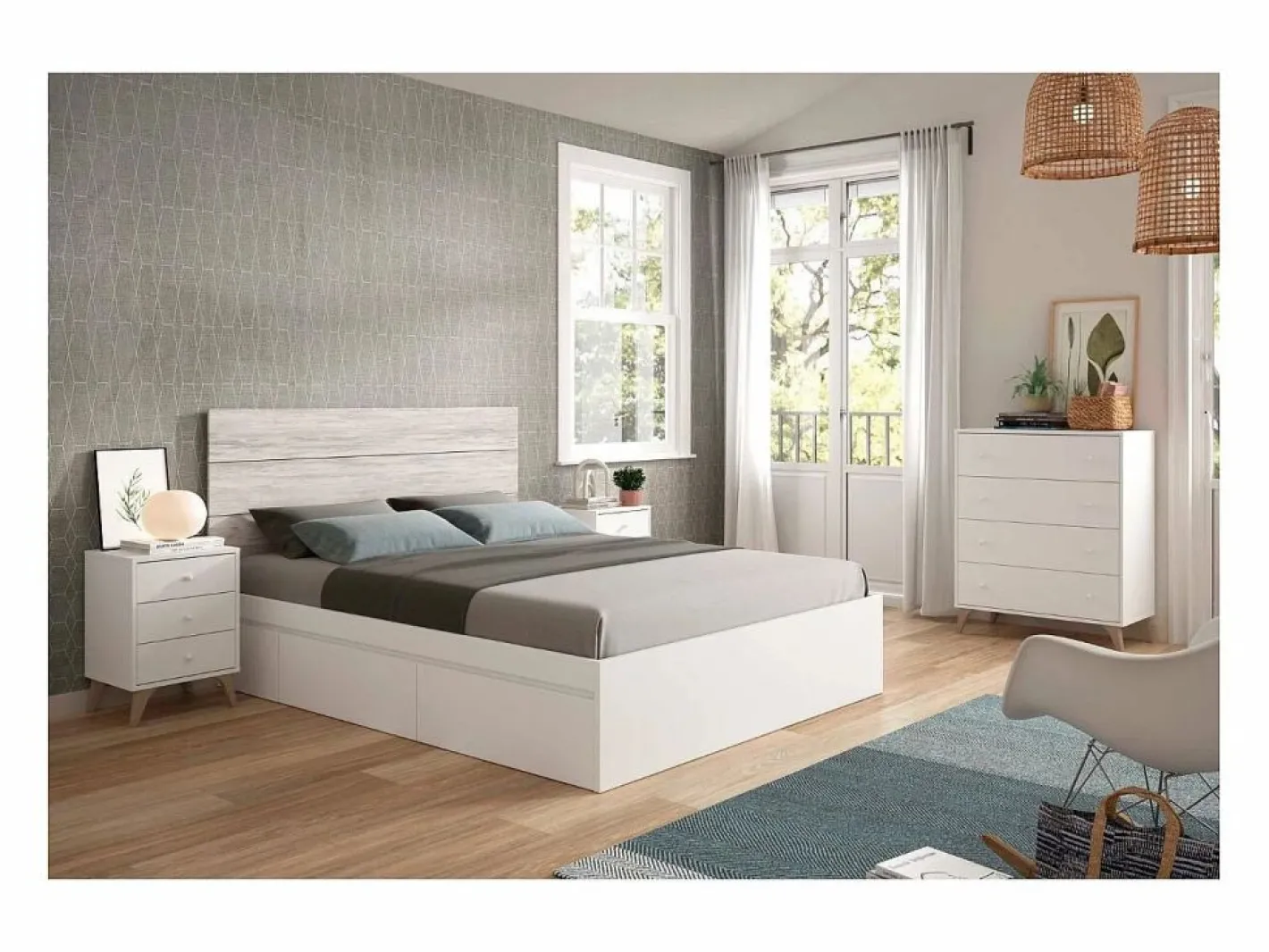 Loungitude Cómoda|Cómoda 4 cajones aglomerado 95x77.5x40cm