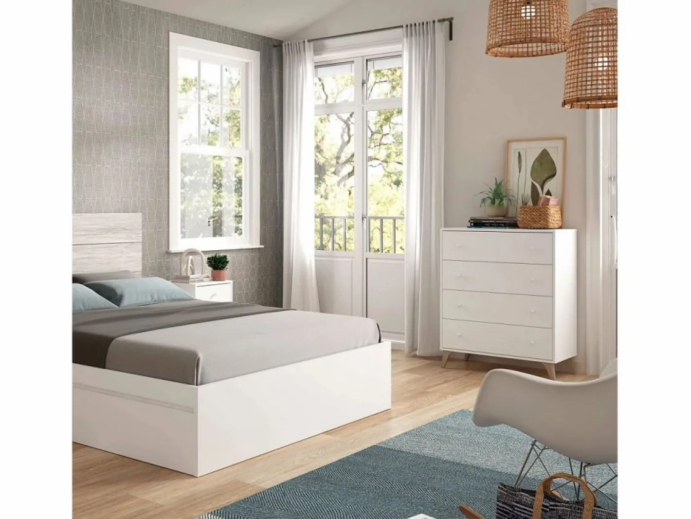 Loungitude Cómoda|Cómoda 4 cajones aglomerado 95x77.5x40cm