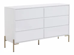 Cómoda 6 cajones de MDF y metal lacado y dorado - KORASA^Vente-unique Hot