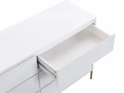 Cómoda 6 cajones de MDF y metal lacado y dorado - KORASA^Vente-unique Hot