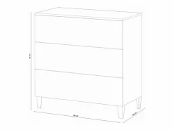 Loungitude Cómoda 3 cajones Loft - L80 cm Blanco Clearance