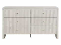 Vente-unique Cómoda|Cómoda 6 cajones MDF color y dorado - MIRENALO