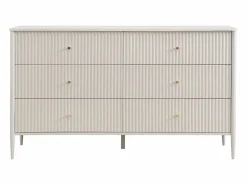 Cómoda 6 cajones MDF color y dorado - CALITARO^Vente-unique Discount
