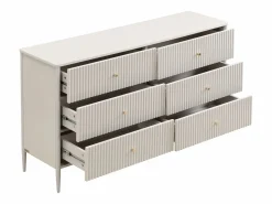 Cómoda 6 cajones MDF color y dorado - CALITARO^Vente-unique Discount