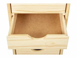 ebuy24 Cómoda archivador de oficina Nilar con ruedas, 6 cajones color natural. Marru00f3n