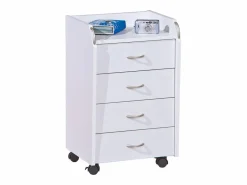ebuy24 Cajonera De Escritorio|Cómoda archivadora de oficina con ruedas Prosar, 4 cajones color .